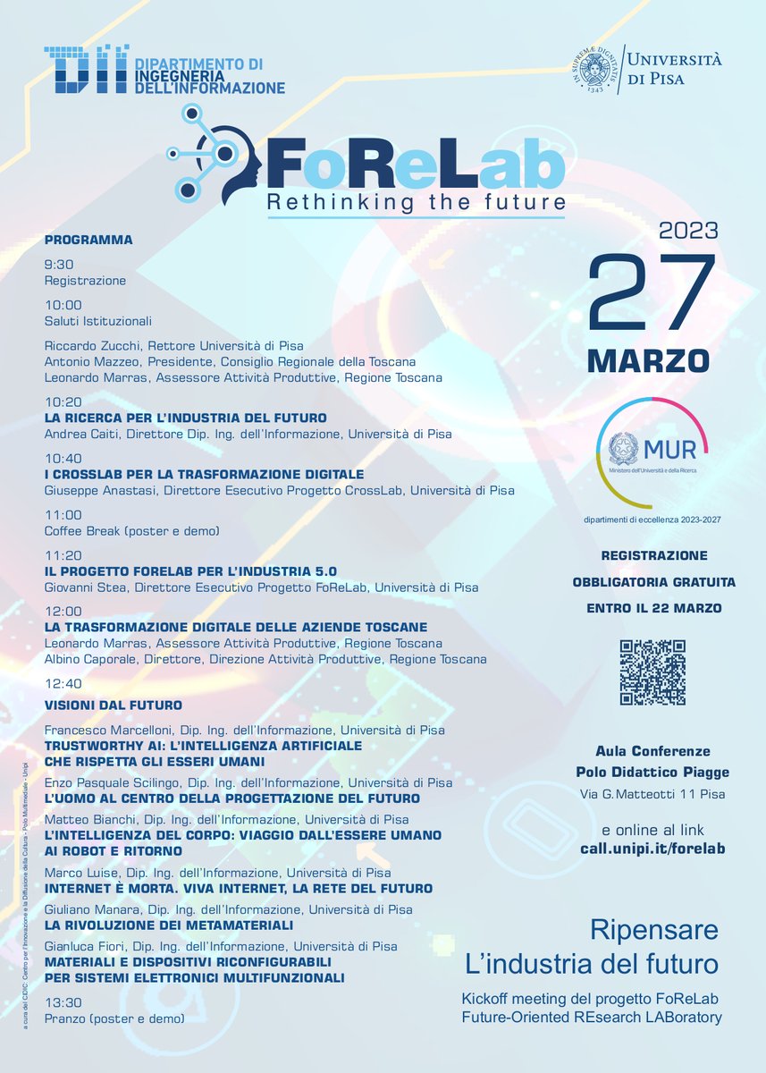 DII - UniPisa (@dii_pisa) on Twitter photo 🔴Le iscrizioni chiudono domani! 
il 27 marzo Presenteremo il nuovo laboratorio per la ricerca su #industria50, che si integrerà con i nostri laboratori #crosslab, già attivi per sostenere la #transizionedigitale delle imprese
info bit.ly/3nd7ofy <a href="/Unipisa/">Università di Pisa</a> 🔴Le iscrizioni chiudono domani! 
il 27 marzo Presenteremo il nuovo laboratorio per la ricerca su #industria50, che si integrerà con i nostri laboratori #crosslab, già attivi per sostenere la #transizionedigitale delle imprese
info bit.ly/3nd7ofy <a href="/Unipisa/">Università di Pisa</a>