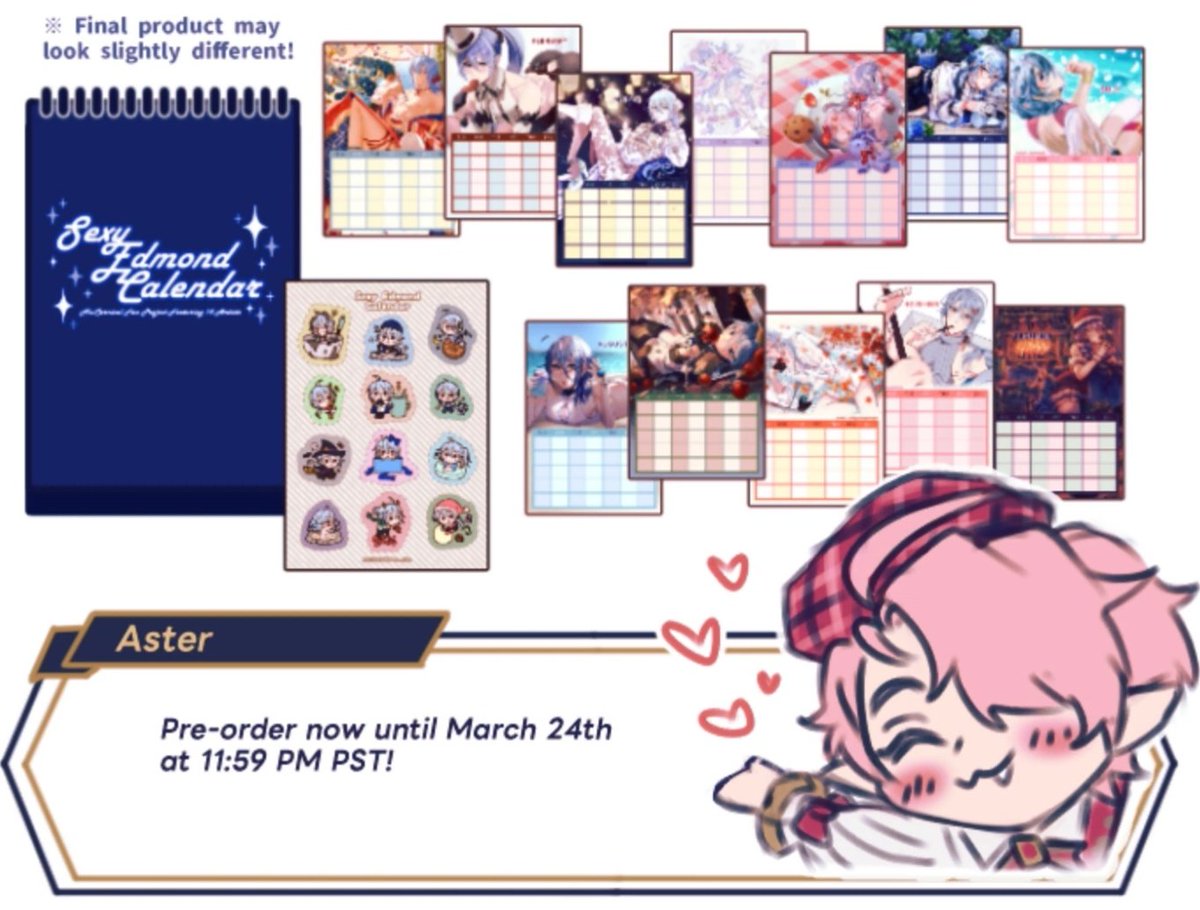 Happy Birthday, Edmond! 🥳🍰🎉
Sexy Edmond Calendars are still available for purchase! 💙 Please check it out in the link below! ↓