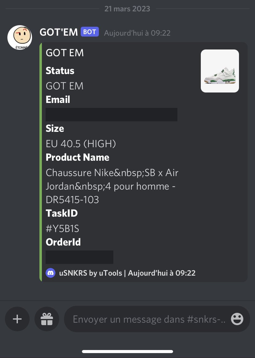 pgl7375's tweet photo. Small win + 1 unlogged not enough for today 🥲
bot : @usnkrs @usnkrs_success 
tool 👀 : @SkyridgeScripts 
Mails : @LincolnMails 
proxies : @Crazy_FNF 
CG : @clearnotify https://t.co/320UmkqKVB