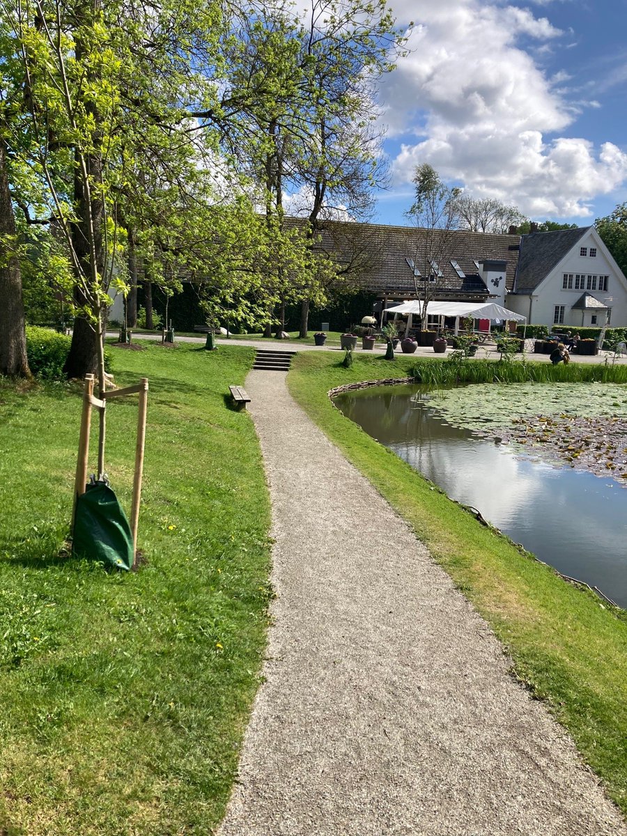 sieugreen's tweet photo. This beautiful landscape is located in #SiEUGreen's showcase in Campus Ås, Norway, and demonstartes the circular path - pond systems for stormwater retention. @HorizonEU #UrbanAgriculture #InvestEUResearch #EUChina #foodsecurity #SmartCities #EUFunding https://t.co/gfJNecGCdK