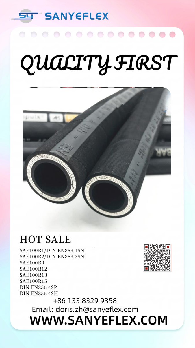 Hydraulic Hose SAE100R1, SAE100R2, SAE100R9, SAE100R12, SAE100R13, SAE100R15, DIN EN853 1SN, DIN EN853 2SN, DIN EN856 4SH, DIN EN856 4SP #HYDRAULICHOSE #INDUSTRIALSUPPLY #HYDRAULICPARTS #MOTORPARTS #industrialparts #hydraulicparts #excavatorparts