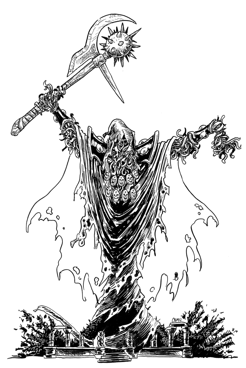 camusaurio's tweet photo. "The Age of Worms is upon us."

Kyuss, the Worm that Walks.

probably the most metal drawing i've done in some time.

#DnDart #fantasy #illustration #Blacknwhite #ink https://t.co/gRkSkYbQZ7