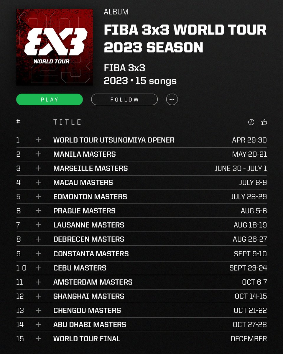 FIBA3x3's tweet photo. ⚠️ 𝐔𝐏𝐃𝐀𝐓𝐄 ⚠️

Shanghai 🇨🇳 and Marseille 🇫🇷 added to our 3x3 World Tour 2023 playlist 🔥
#3x3WT https://t.co/t0tPmLgAYf