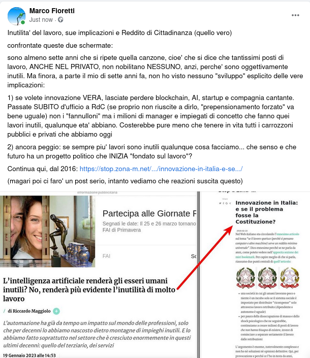 lavori inutili, lavori inutili...

perche' nessuno porta mai certi discorsi alle loro due logiche conclusioni?

Per la seconda, leggete qui: stop.zona-m.net/it/2016/02/inn…