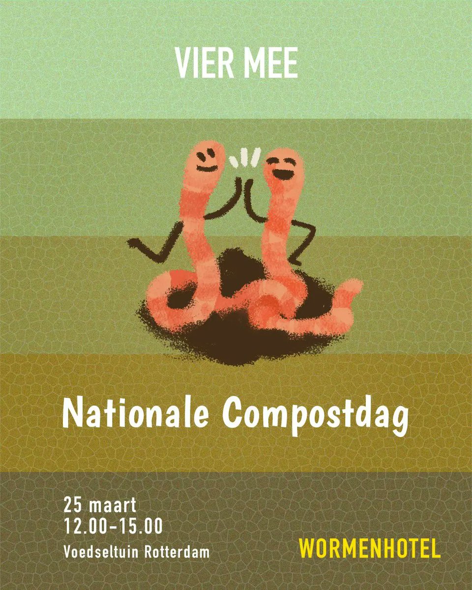 wormenhotel's tweet photo. Nationale #compostdag https://t.co/iFEc5L5TKm ๐ชฑ. Za. 25 maart: @Voedseltuinrdam 12.00-15.00u: o.a. #workshops #wormenhotels maken, #lezing bodemexpert Tanja Dekker, bloembommen maken met @the_pollinators en ... alles over @wormenhotel-s . Tickets ๐ฒ : https://t.co/mSNiFdeO1s https://t.co/s1ocplvsPe