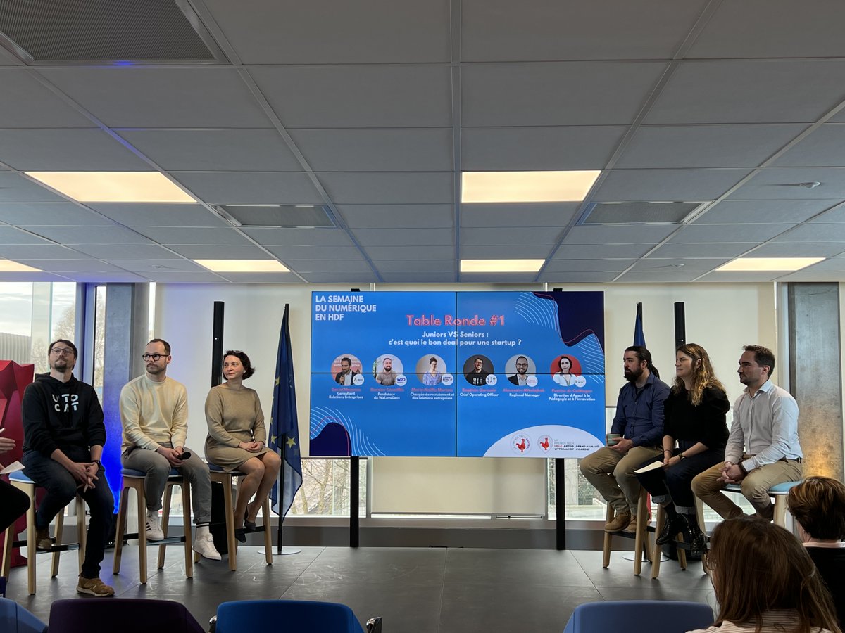 La French Tech Lille (@frenchtechlille) on Twitter photo Première Table Ronde de la Journée : "Juniors VS Seniors : c'est quoi le bon deal pour une startup ?" 🤔
Animée par <a href="/TheDamfr/">Damien Cavaillès (comme le savon)</a> , CEO de <a href="/welovedevs/">WeLoveDevs.com</a>, Marie-Noëlle Moreau, chargée de recrutement et relations entreprises chez Aston Ecole IT, Première Table Ronde de la Journée : "Juniors VS Seniors : c'est quoi le bon deal pour une startup ?" 🤔
Animée par <a href="/TheDamfr/">Damien Cavaillès (comme le savon)</a> , CEO de <a href="/welovedevs/">WeLoveDevs.com</a>, Marie-Noëlle Moreau, chargée de recrutement et relations entreprises chez Aston Ecole IT,