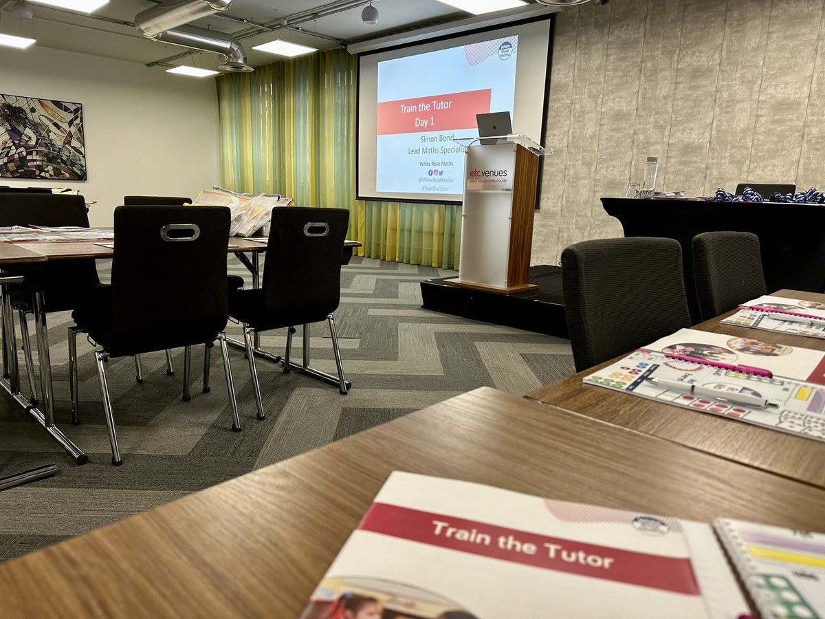 All set up and ready to go for #TrainTheTutor in London! Excited to discuss maths intervention with teachers and TA’s. <a href="/WhiteRoseEd/">White Rose Education</a> <a href="/stoftuk/">Sarah Toft</a>