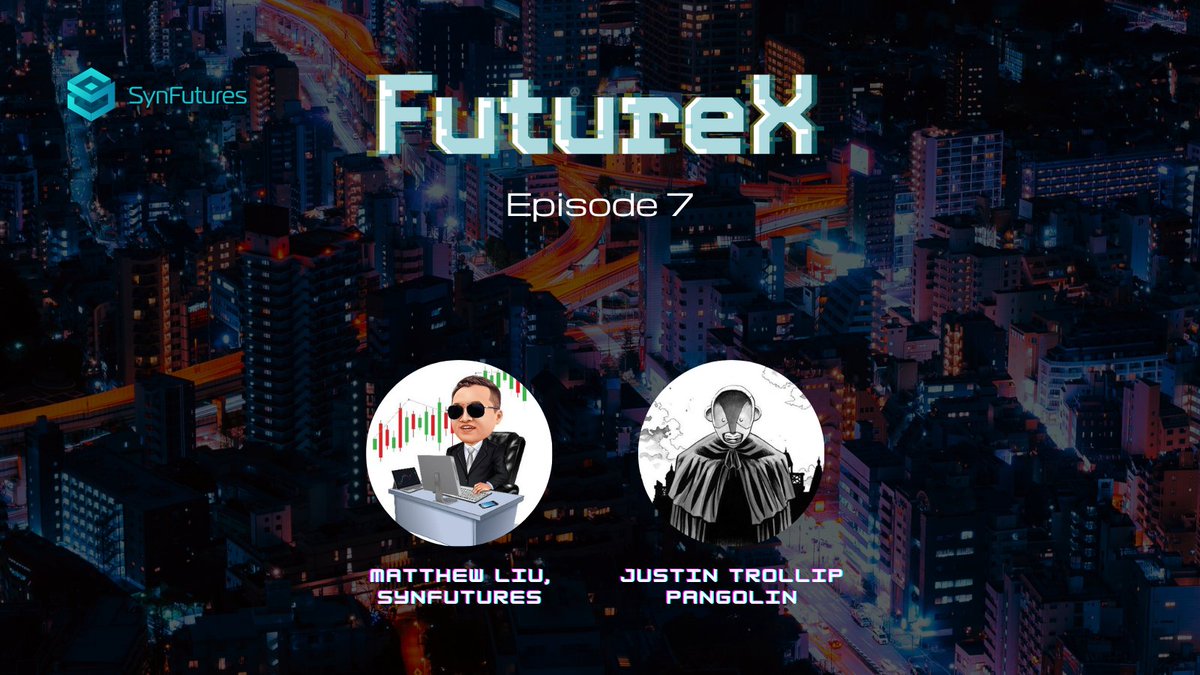SynFuturesDefi's tweet image. 📢 The latest episode of the #FutureX podcast with @jtrollip from @pangolindex is LIVE 🎙

Listen in to hear about Justin’s #Web3 journey &amp;amp; complete @gleamapp tasks to win USDC and NFTs!

Get started 👉 bit.ly/402W1Wj 

Watch on YouTube 👉 bit.ly/3ZVlu3T