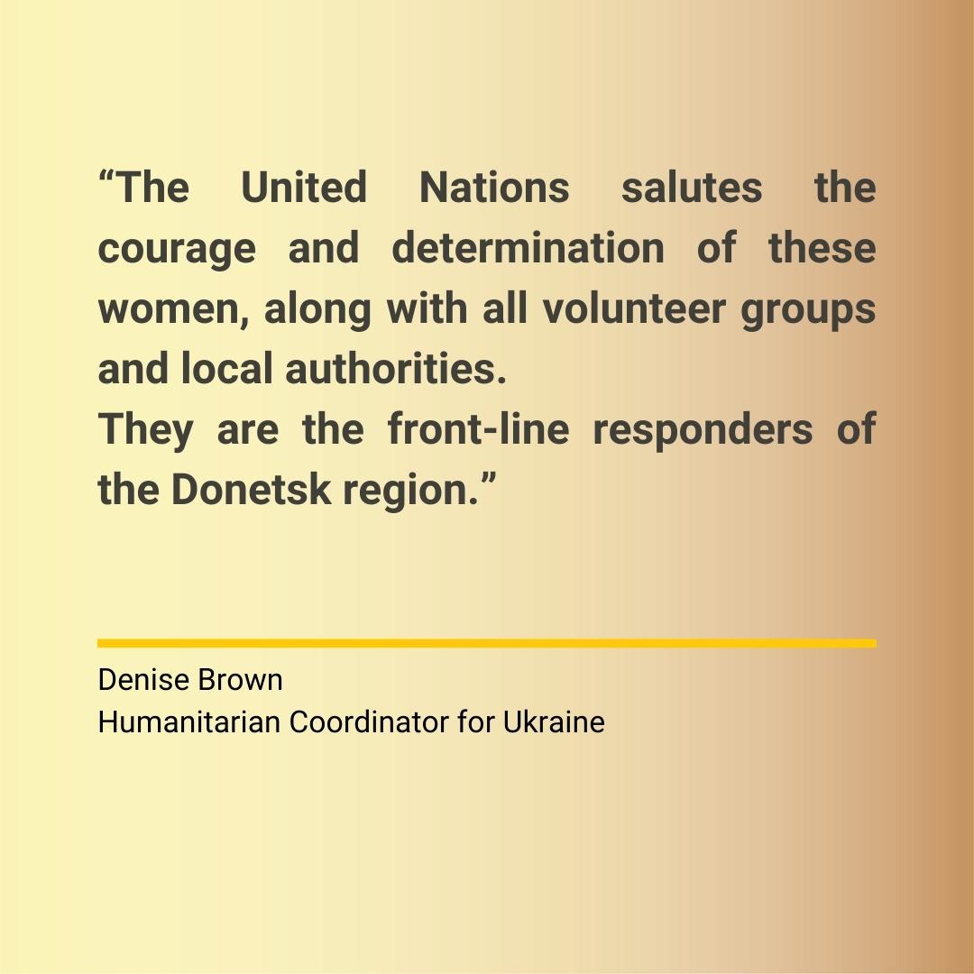 OCHA_Ukraine's tweet photo. Humanitarian Coordinator for Ukraine Denise Brown has just left the front-line city of Kramatorsk, where she met Ukrainian women who are leading the humanitarian response to assist those who need it the most.

“They are the front-line responders of the Donetsk region,” she said. https://t.co/e2NkiJBUe9