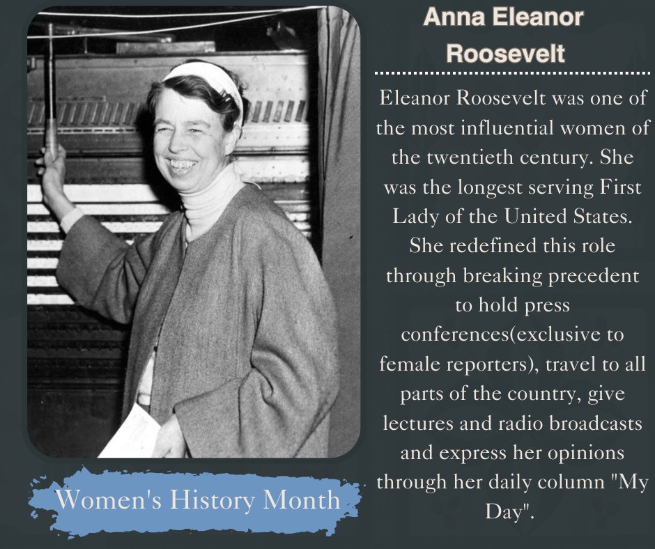 FDRCampobello's tweet photo. In honour of #womenshistorymonth we wanted to give a shout out to one of our favourite "women in history". 

If you want to learn more about Eleanor Roosevelt and her life of activism, we suggest grabbing a friend and attending our "Eleanor's Tea". ☕️ 
#campobelloislandnb #rcip https://t.co/ntdhI7c8A7