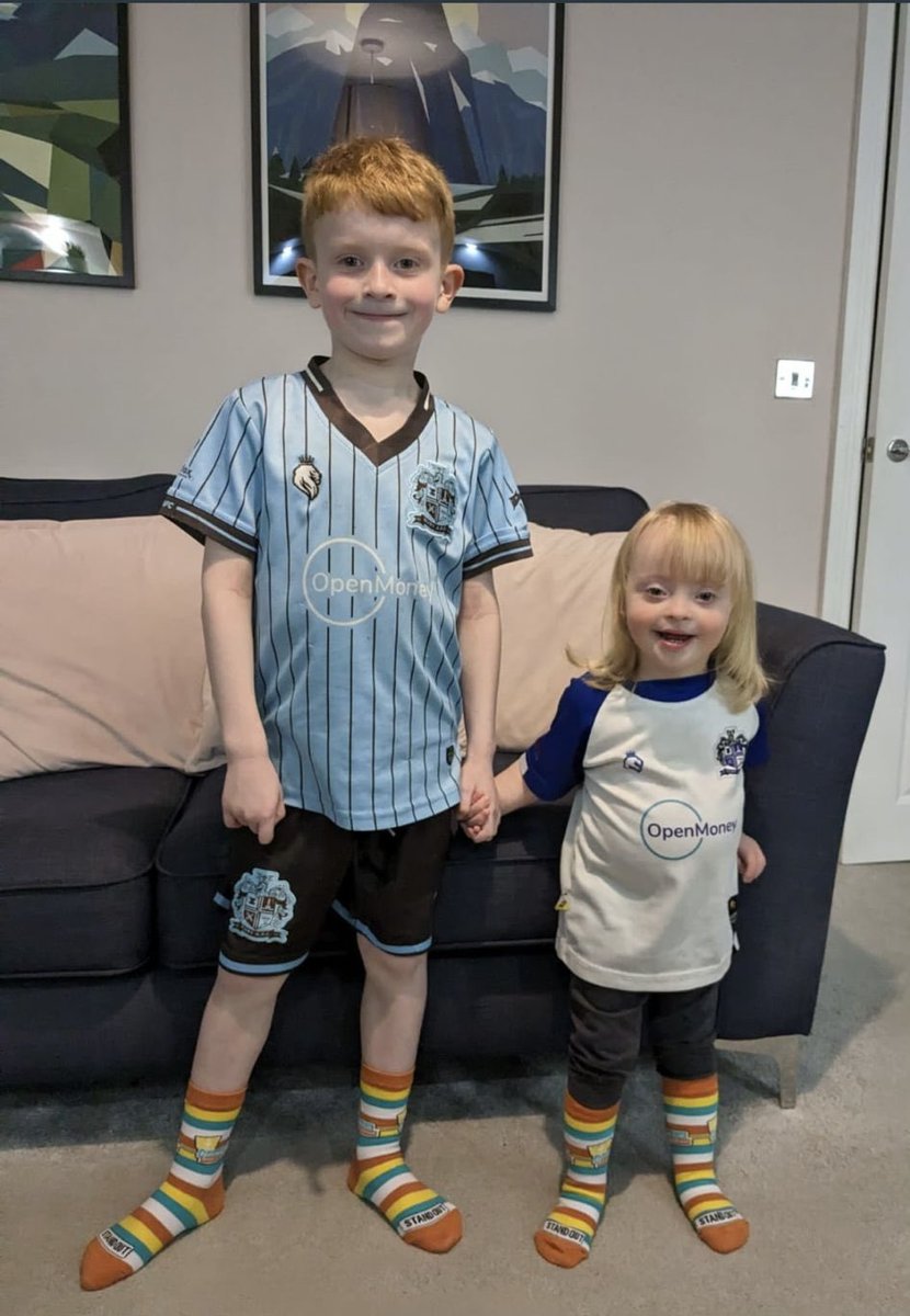 Manchester_FA's tweet photo. @OfficialBuryAFC &amp; @BuryAFCWomen biggest fans, Harry and Olivia getting involved 💙

@DSAInfo | #LotsOfSocksGM https://t.co/dHIPRgv3ve