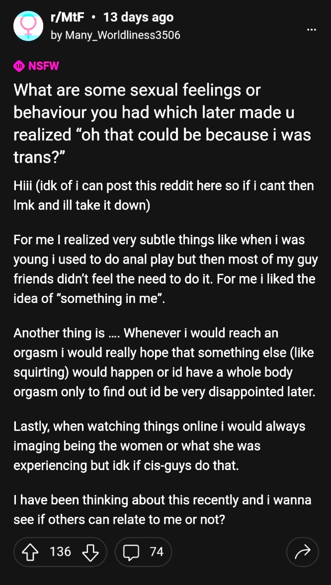 Males Of Reddit on Twitter: ""I wanted to be a girl with a dick so badly""