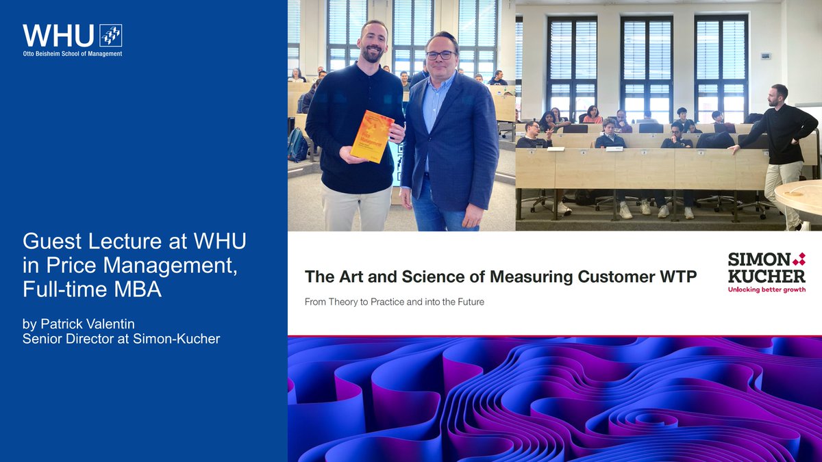 How the #automotive industry sets #prices for new car models years in advance // Scientific evaluation of #consumers' willingness to pay for diff. value drivers was a key in 🎙️Patrick Valentin's (SD @simonkucher) guest lecture in #myWHU #MBA #PriceManagement class // Thank you 🚀