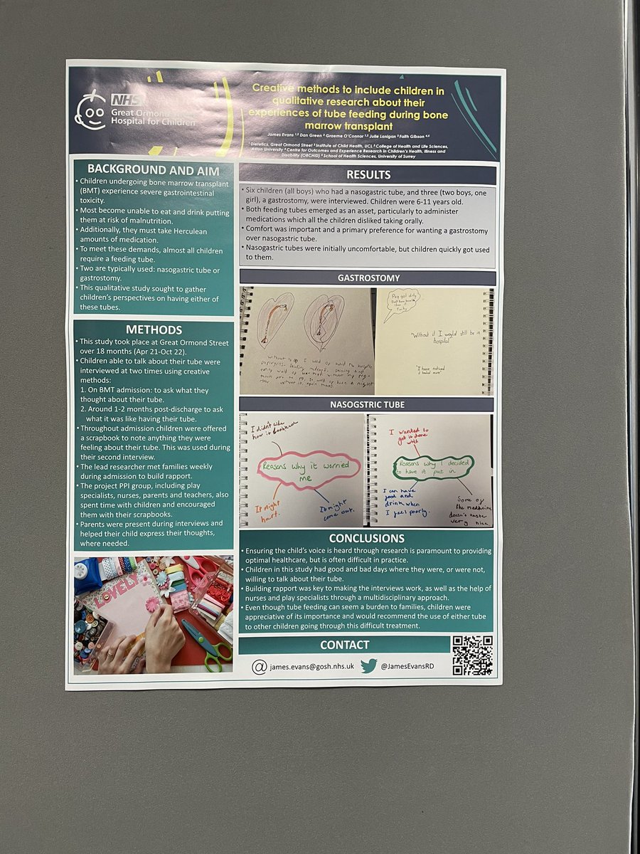 Great poster from James about engaging children in their story about tube choice #CCLG2023 @GoshOrchid @JamesEvansRD