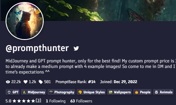 prompthunter's tweet image. Here I am, 500+ sales! In around 70 days on @promptbase !

Welcome to the prompt engineering world!

#promptengineering #promptbase #AIArtwork #midjourneyv5 #GPT4