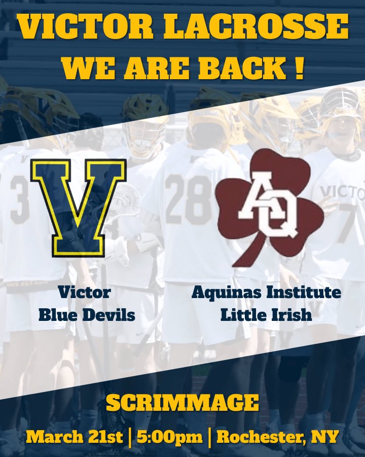 VictorLacrosse's tweet photo. Lacrosse season starting off with a scrimmage at Aquinas Institute today. Let’s go Blue Devils 🥍 https://t.co/2tDUAbnzhP