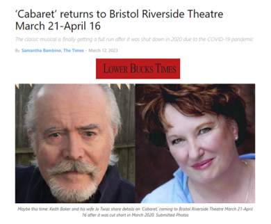 As part of #TheatreWeek, Bristol Riverside Theatre has been receiving excellent press for its upcoming 'Cabaret' show! After being canceled in 2020, the Tony Award-winning musical returns tonight and will run until April 16. Buy tickets for a remarkable performance today! 🎭