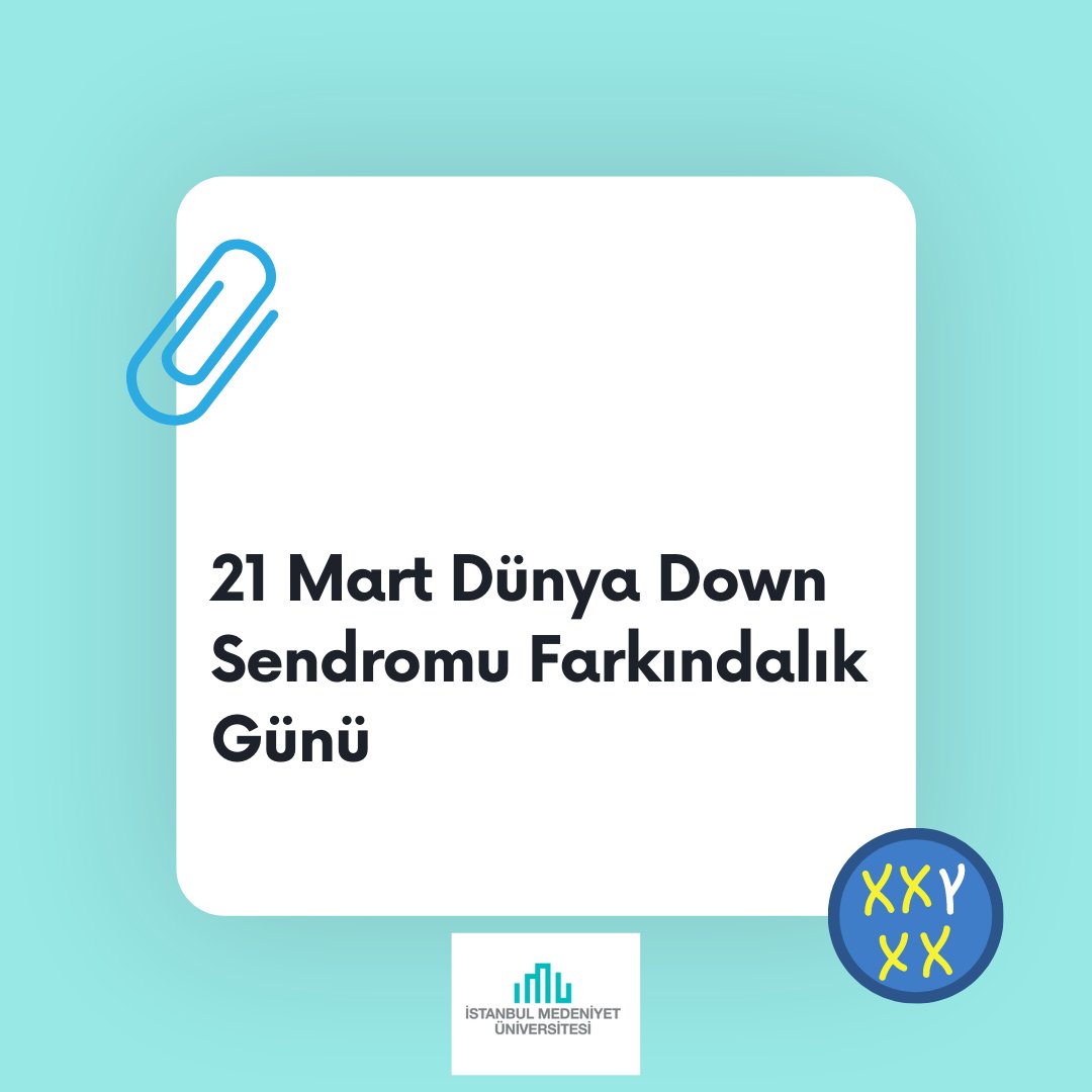 Dünya Down Sendromu Farkındalık Günü. Dünya farklılıklarla güzel.

Detaylı bilgiye web sayfamızdan ulaşabilirsiniz.
ozelegitim.medeniyet.edu.tr/tr/lisans/duny…
