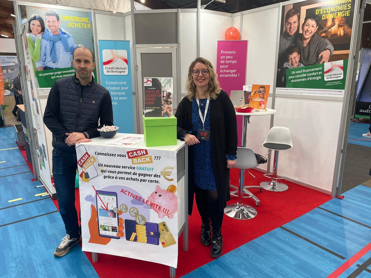 Salon de l'habitat du 18/19 mars 2023 à Guingamp. La Caisse du CMB de Guingamp était évidemment présente pour vous conseiller et vous aider à réaliser vos projets. #CASHBACK <a href="/CMBretagne/">CMBretagne</a> <a href="/cmarkea/">Crédit Mutuel Arkéa</a> <a href="/CreditDd22/">Crédit Mutuel DD22</a> <a href="/DirCoCMB/">Direction Commerciale CMB</a> <a href="/CmbDirco/">CMB DIRCO DIGITAL</a>