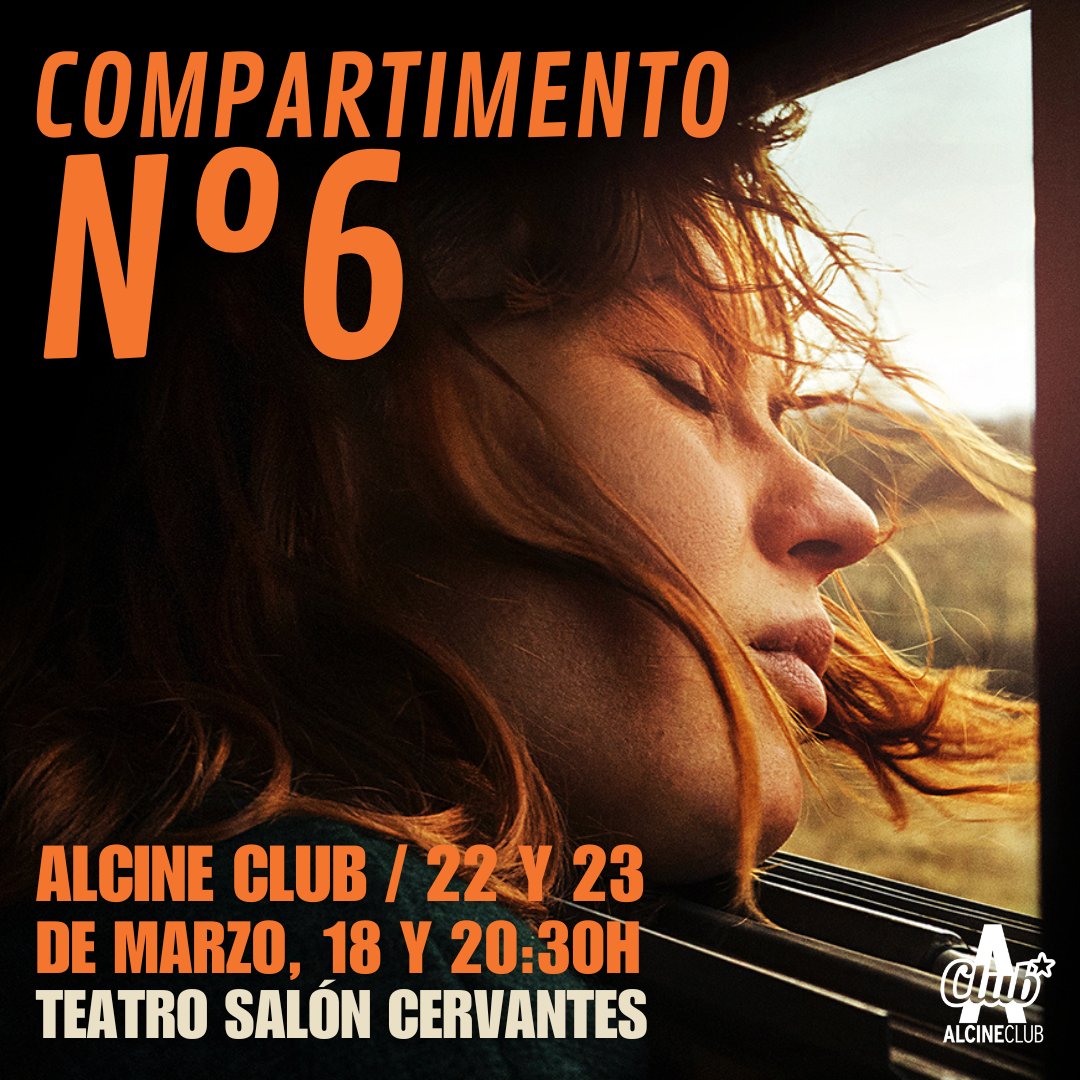 ALCINEFILMFEST's tweet photo. No te pierdas "Compartimento nº 6" en ALCINE Club. Un viaje irrepetible en tren por Rusia y un amor imposible. Teatro Salón Cervantes, 22 y 23 de marzo a las 18:00 y 20:30. Más info en: https://t.co/LfWbUp8p82  #AlcaládeHenares #CompartimentoN6 #CineEuropeo #ALCINEClub 🍿🎥🎞️ https://t.co/mLMplaRcmV