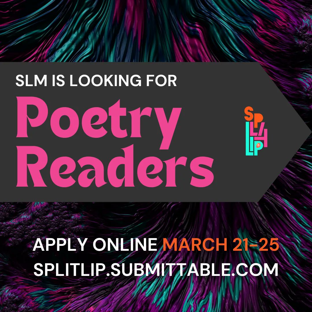 Split Lip is looking for volunteer poetry readers, and our applications are NOW OPEN! ⚡ Apply through our Submittable until March 25th, and help spread the word! buff.ly/3XvuNpQ