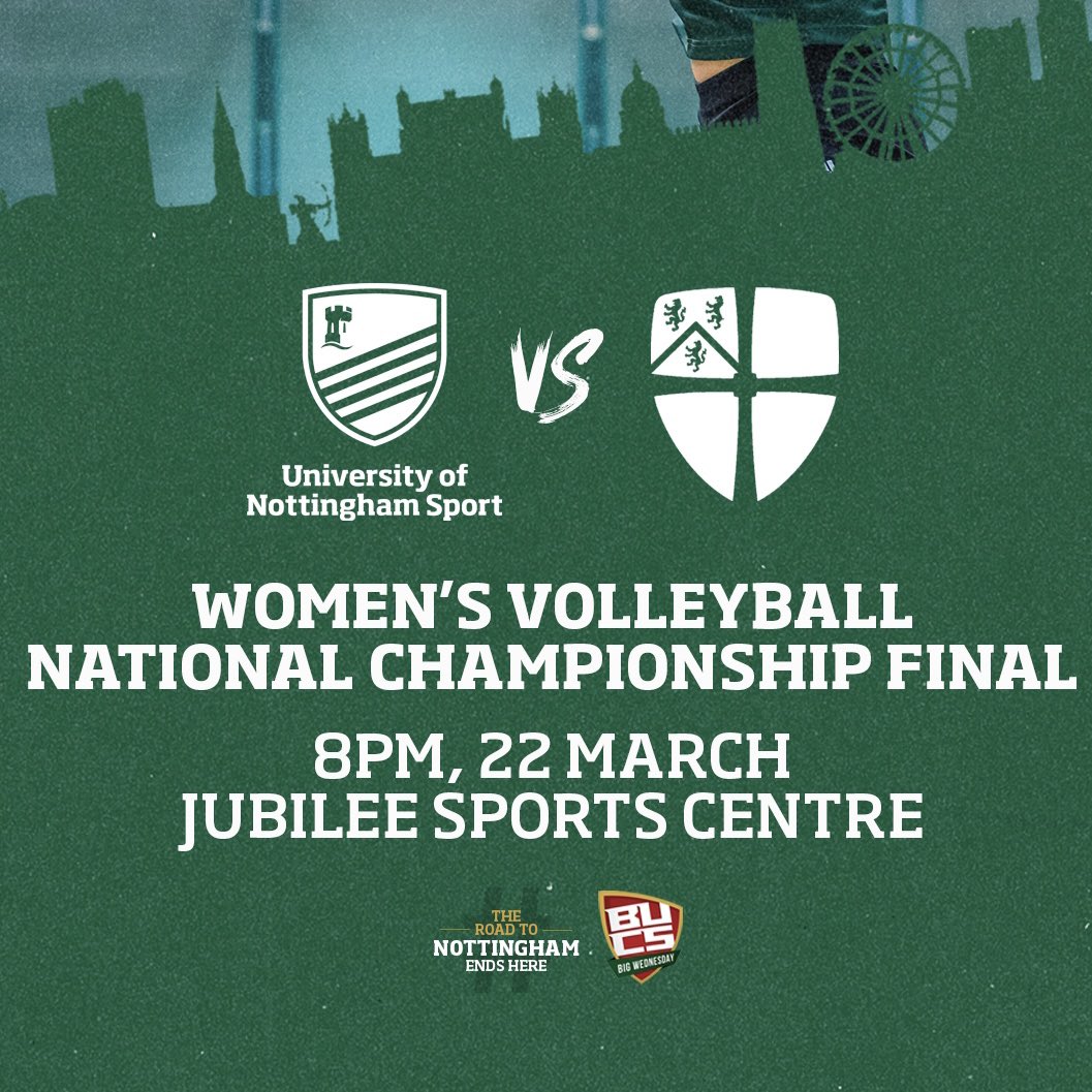 Tomorrow is #Final Day! 🔥🔥🔥
Come watch our Women’s first team play Durham University in the #BUCS National Championship Final! 🏆

⏰ 20:00, Wednesday 22 March
📍 Jubilee Sports Centre