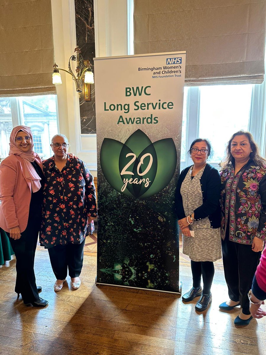 Carla_Johnson2's tweet photo. So proud to have 4 members of the Interpreting team attend the BWC long service awards today. Congratulations to Siham, Jagdish, Sumita and Ruby a combined 80 years’s service between them!!! 🎉🎊 @BWC_NHS @ClaireDepDDQN @daljitathwal https://t.co/iyOX7OUuu8