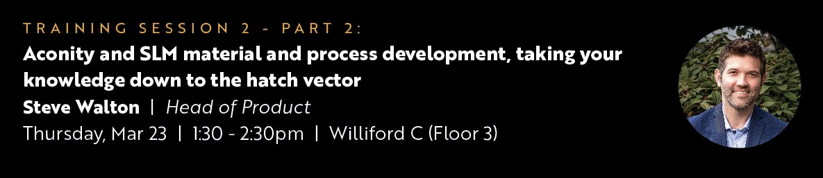 Join Dyndrite's Head of Product Steve Walton for 2 informative training sessions. 
Stop by our booth D3 for a demo and conversation about how Dyndrite can help you meet your AM goals. 

#AMUG #AdditiveManufacturing #LaserPowderBedFusion #MaterialsDevelopment #ProcessDevelopment