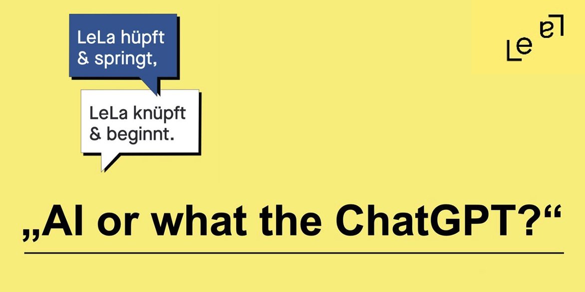 Am 4. April startet die LeLa-Webinarreihe «AI or what the ChatGPT?» Implikationen für die Gestaltung der Lehre an Hochschulen, hier geht’s zur Anmeldung: lela.ch/detail/agenda/…