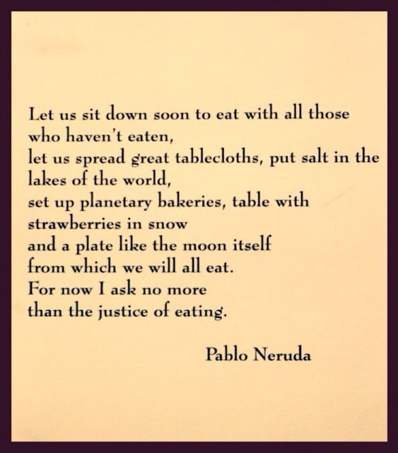 On this #WorldPoetryDay, an
excerpt from Pablo Neruda's
The Great Tablecloth
