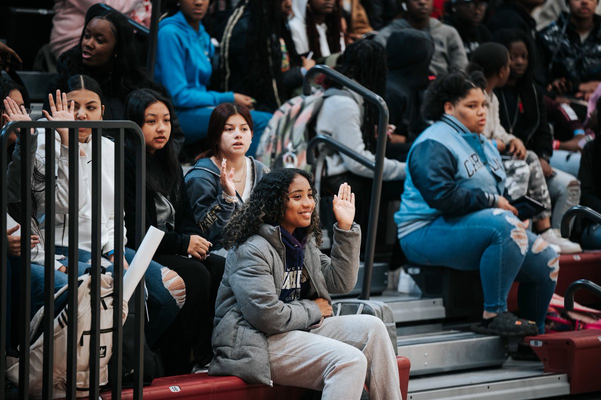 PanthersCR's tweet photo. Our staff celebrated #WomensHistoryMonth with the students at Harding University High School. The assembly was intended to create and foster mentorship and inspiration to the students💙 https://t.co/wQPHscRJe8