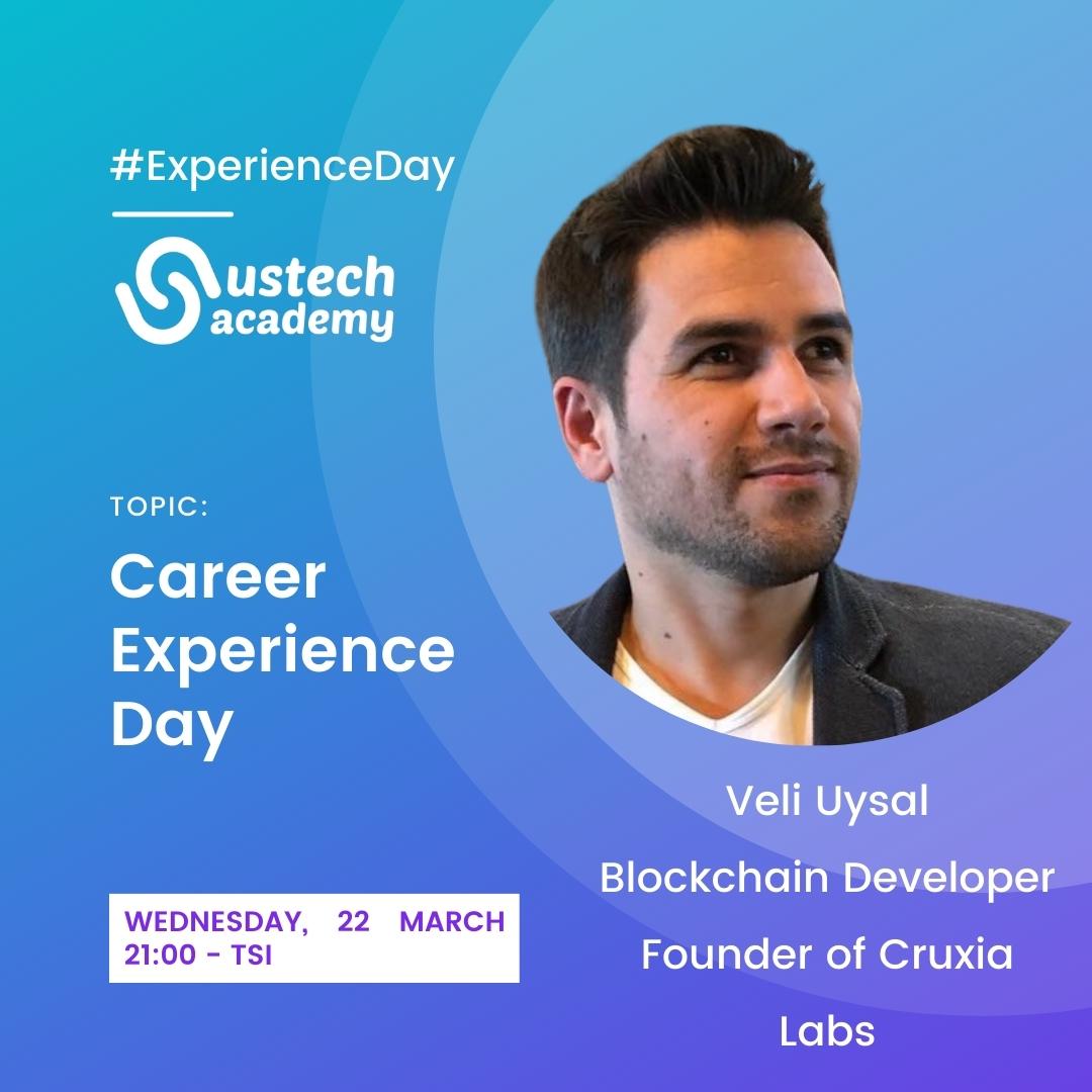 USTechacademy's tweet photo. We host @0xVeliUysal on @USTechacademy 's #careerday. Join us.

#blockchain #web3 #NFT #experienceday #USTechAcademy #blockchaindeveloperbootcamp #cryptocurrency https://t.co/Qlvq3JeY2N