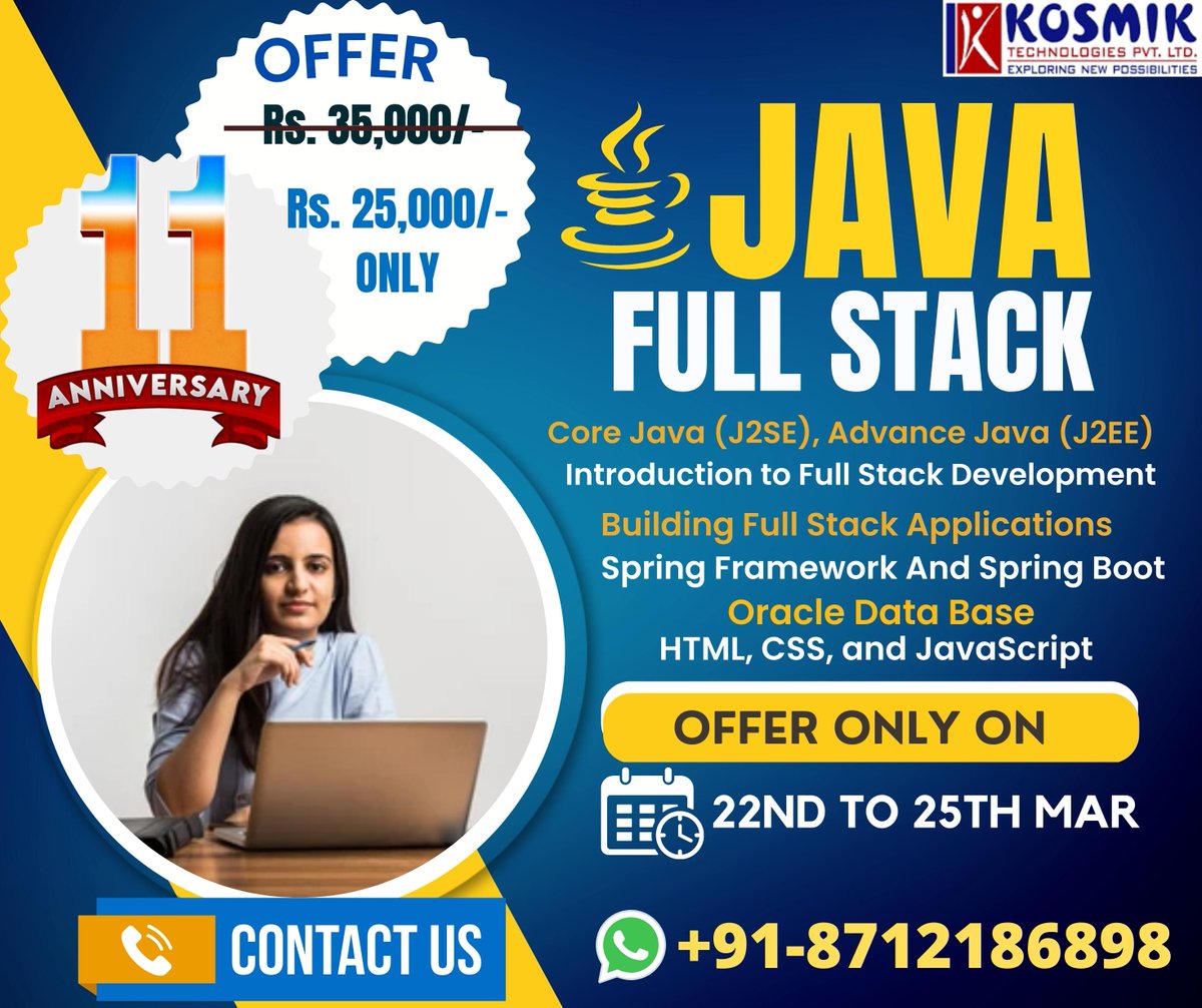 Kosmikteck's tweet image. JAVA Full stack training in Hyderabad
Register for a free demo: bit.ly/2KKDgEO
Phone no: 8712186898
#javafullstack #JAVAFullstackonlinetraining #javaprogramming #javascriptdeveloper #JAVAOnlineTraining #Bestjavatraining
#JAVAFullstacktraininginhyderabad