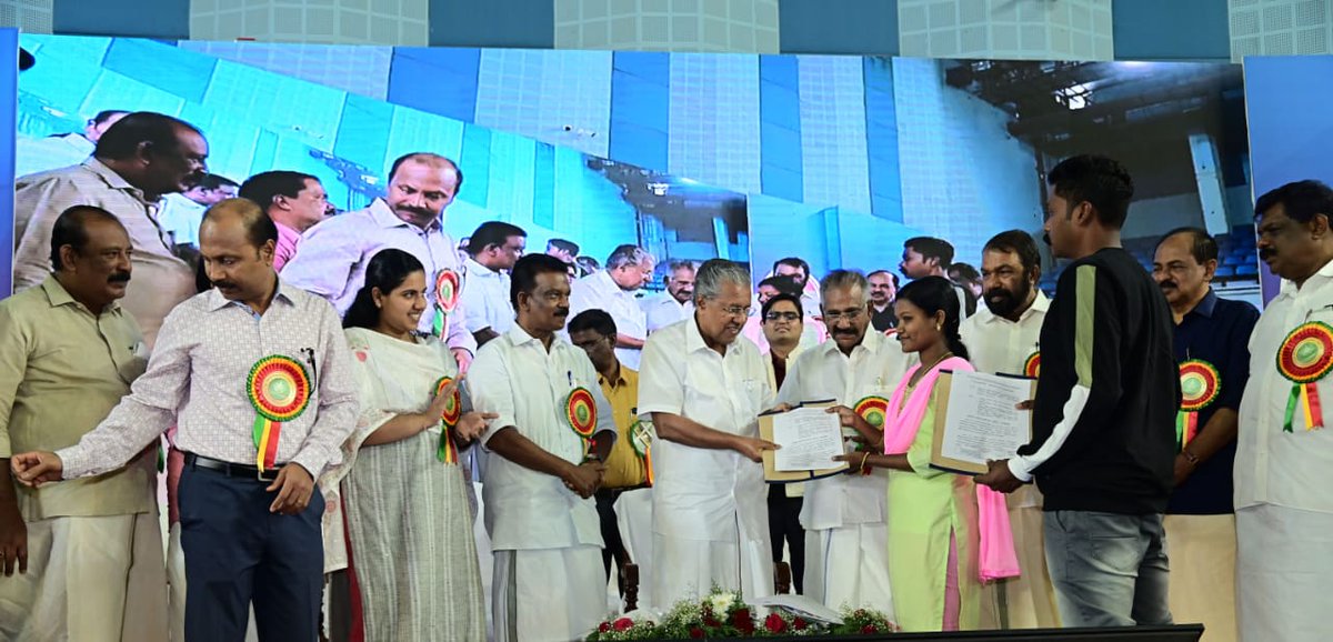 Hnr'ble CM Shri. Pinarayi Vijayan handed over appointment orders to 500 Scheduled Tribe candidates as Beat Forest Officers.Reaching a step more ahead to the goal of LDF government of providing job for a atleast one person in each ST family. #BeatForestOfficer