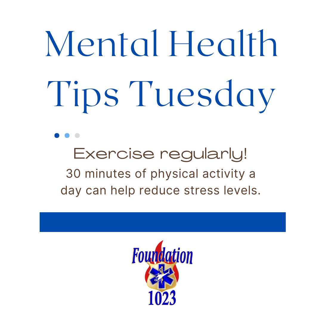Foundation1023's tweet photo. Exercise can help reduce stress levels and release endorphins that increase that "feel good" level in your body.  

#exercise #stressreducer #feelgood #mentalwellness #dothework #firstrespondersfirst https://t.co/drva1hzfZR