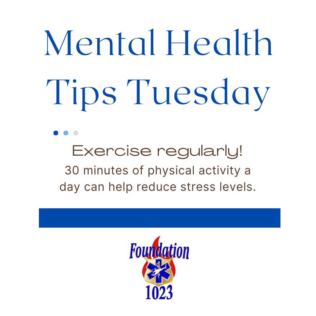 Exercise can help reduce stress levels and release endorphins that increase that 'feel good' level in your body.  

#exercise #stressreducer #feelgood #mentalwellness #dothework #firstrespondersfirst