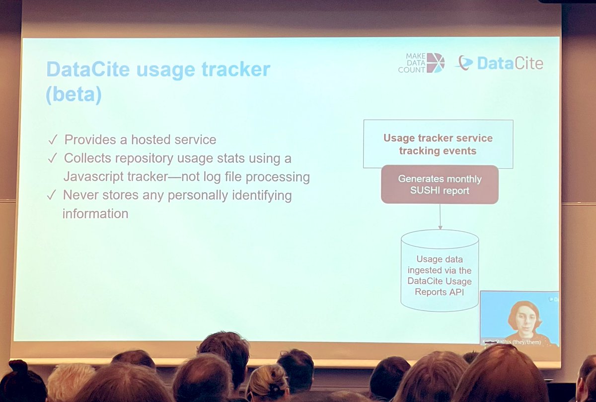 MarkHahnel's tweet photo. Beta of the DataCite #MakeDataCount usage tracker launched at #RDAPlenary https://t.co/9fRJiGYIZD