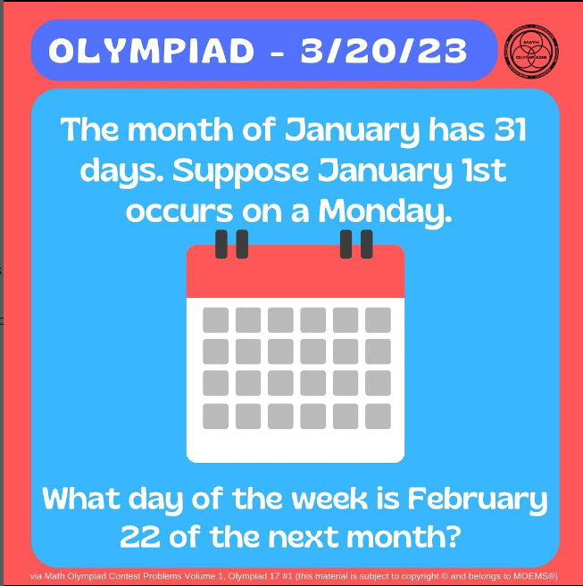 Problem of the Week! #math #matholympiad #calendar #solvethis