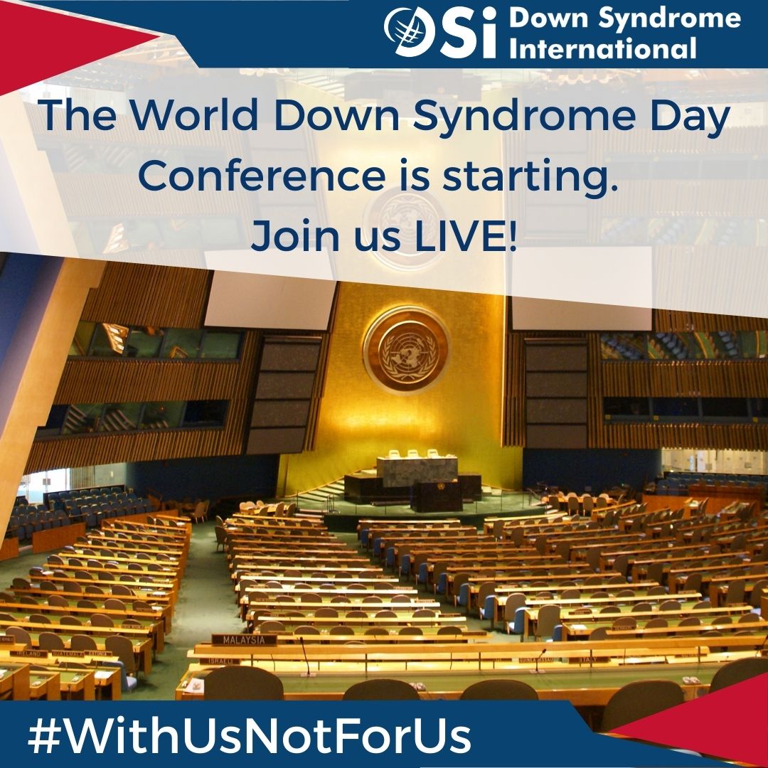 DSiupdate's tweet photo. STARTING NOW.

Join us LIVE from @UN for the opening of the 12th World Down Syndrome Day Conference. We will be introducing the theme “With Us Not For Us” 

WATCH HERE: https://t.co/uxbEM0OKqv 

#WithUsNotForUs #WorldDownSyndromeDay #DownSyndrome #WDSD2023 #Trisomy21 https://t.co/JqxSAgVvsS