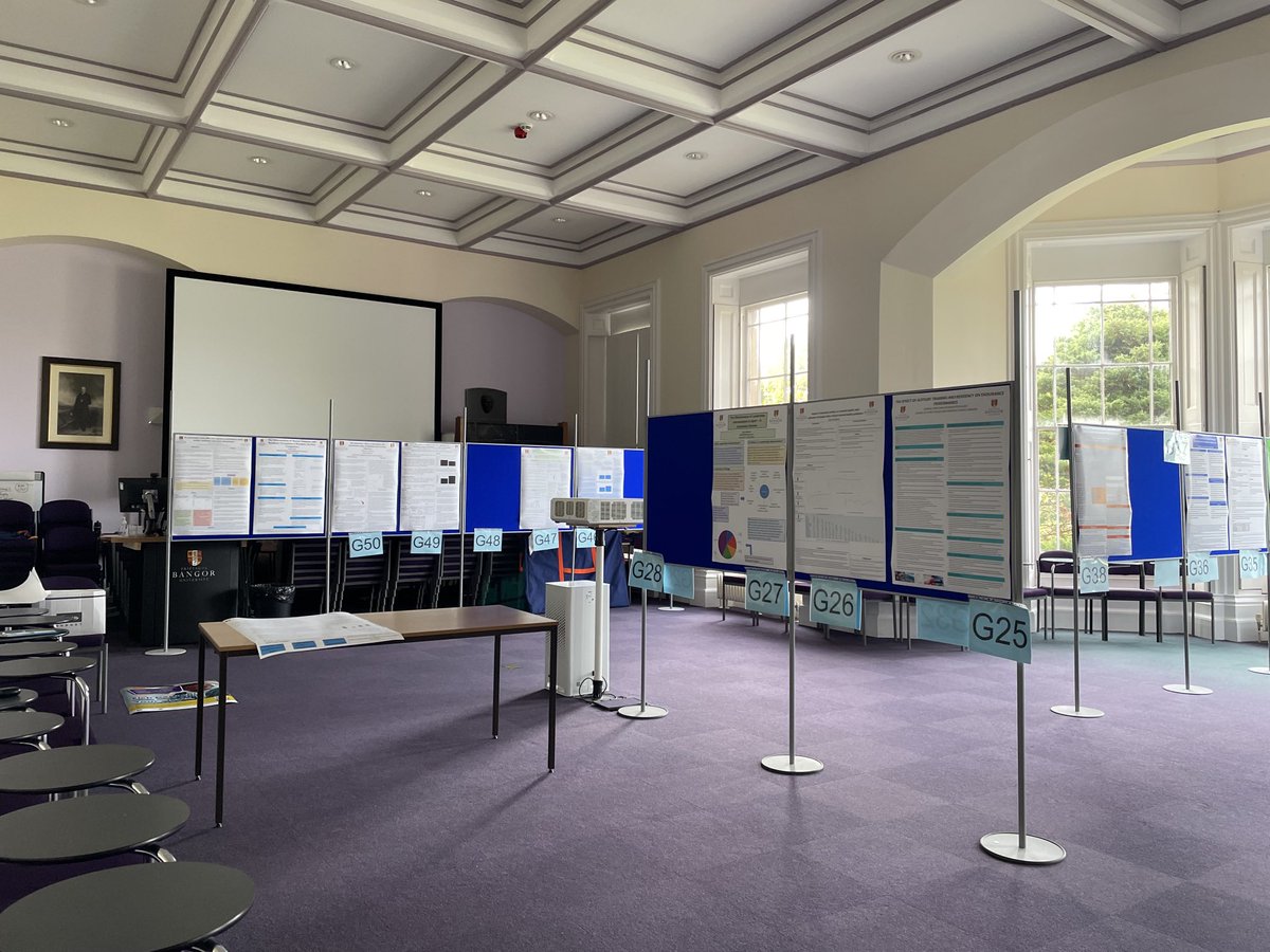 TraceyBangor's tweet photo. Setting up the poster display for the @SportSciBangor Year 3 #conference tomorrow. Beyond excited to hear about the research first hand from the presenters. #sportscience #research #posterpresentations #science #allprepared https://t.co/U5EMVPNeJ9