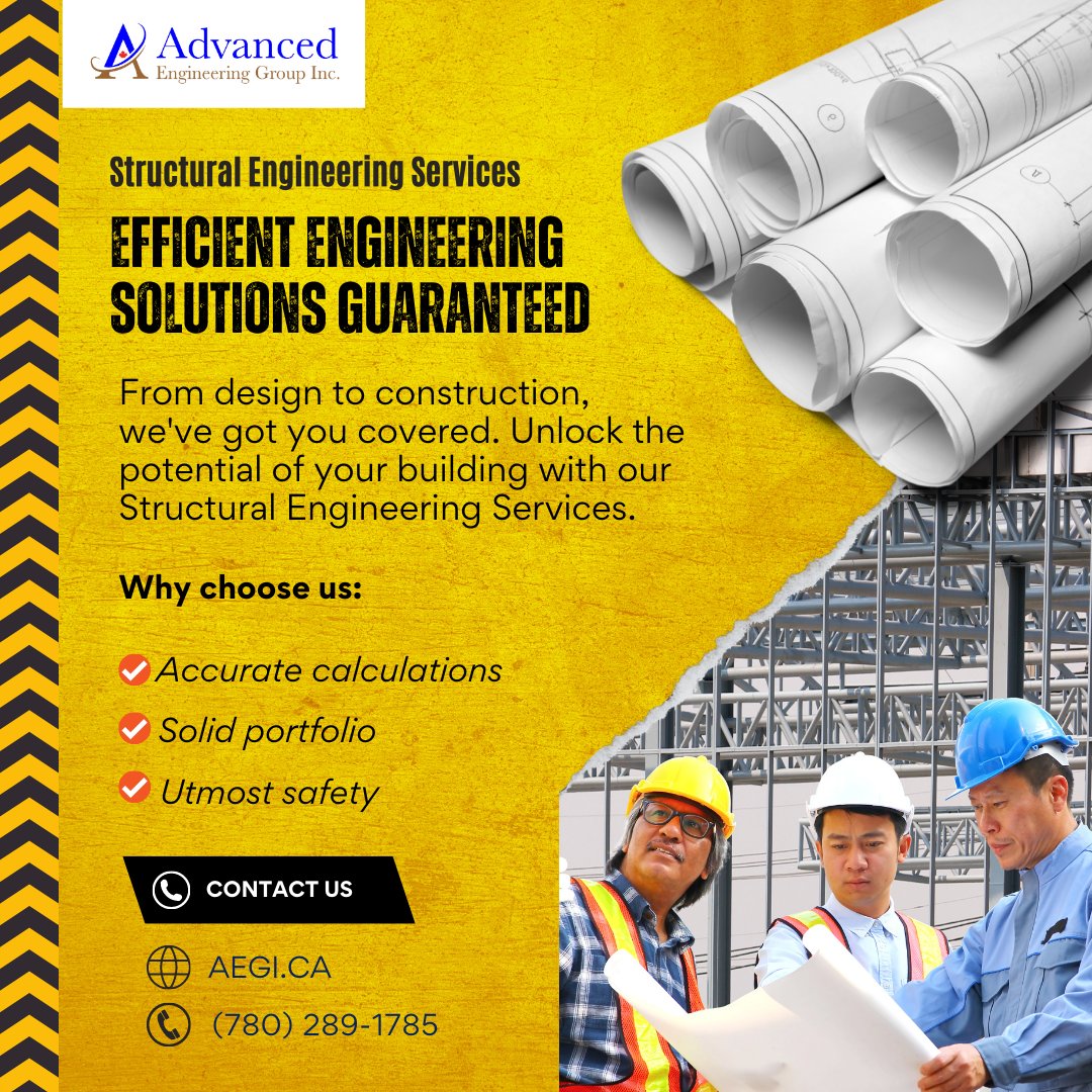 advancedenginc's tweet image. Don&apos;t let a lack of expertise hold your construction project back. Our engineering #designfirm has the knowledge and experience to help you succeed. 

#AEGI #AEGIyeg #StructuralEngineeringDesign #ConstructionDesign #EdmontonEngineering #AlbertaConstruction  #InnovativeSolutions