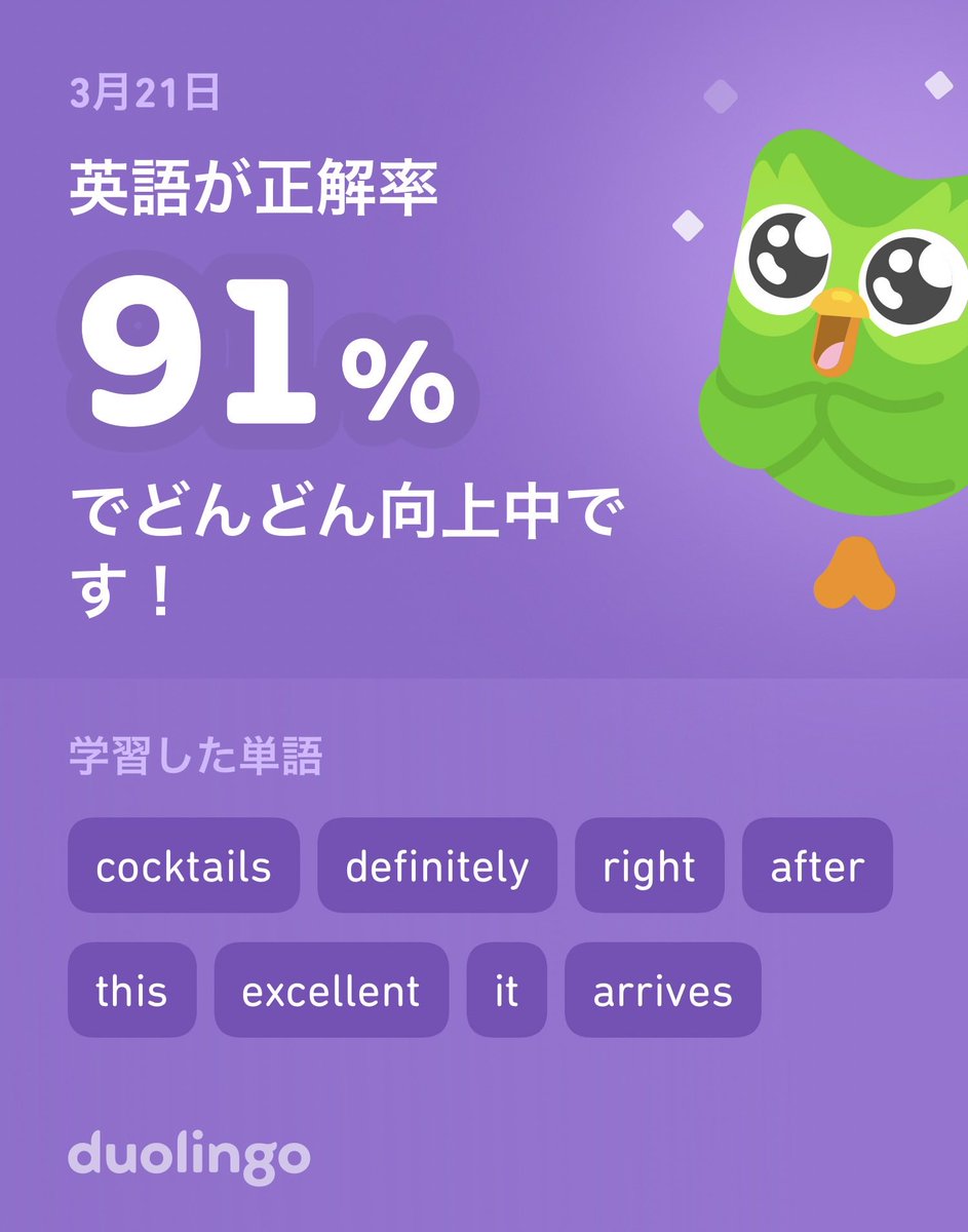 Duolingoで英語を学習中だよ！ゲーム感覚で気軽にできるDuolingoで一緒に学びませんか？