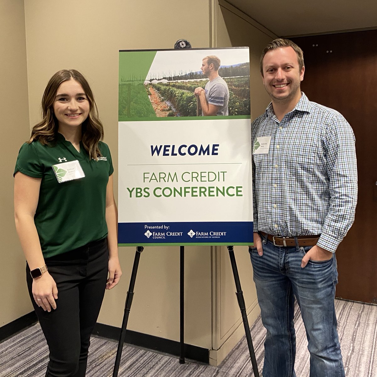 AgCountry's tweet photo. Sarah Schaffer, VP Loan Officer, and Dahltin Pahl, VP Branch Manager,  represented AgCountry at the Farm Credit Council Young Beginning &amp; Small Farmers Conference. They brainstormed education and finance programs for young, beginning, and small borrowers! https://t.co/rK4sYyncEU