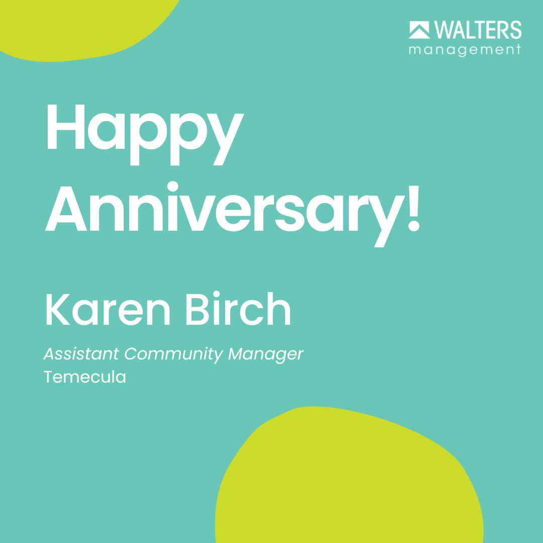 waltersmgmt's tweet photo. Happy 12 years work anniversary to Karen Birch, Assistant Community Manager of Temecula! We appreciate all you have done for Walter Management. https://t.co/928hST8ekf