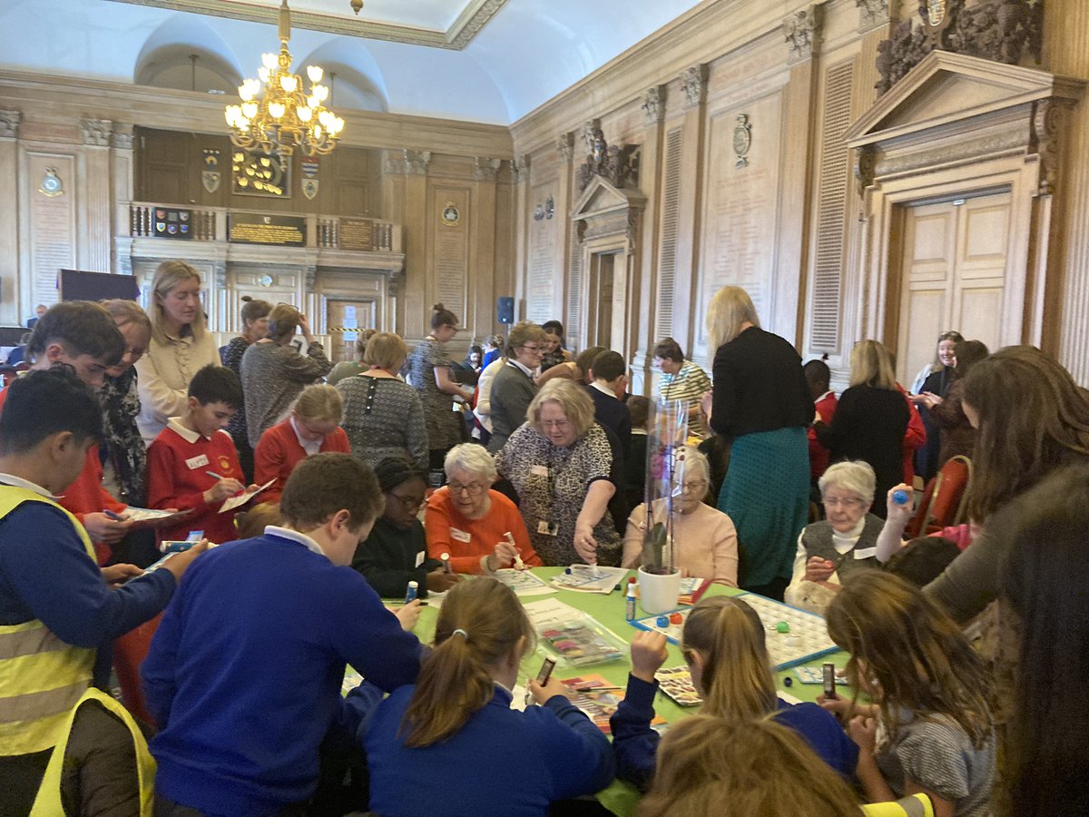 Child_Leeds's tweet image. Lovely to see young and old playing together, sharing stories and experiences….Bingo and bonnet making were firm favourites 😀