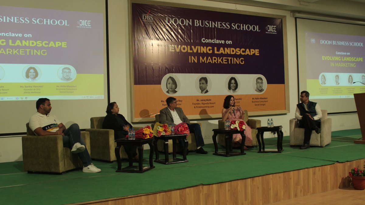 DoonBSchool's tweet photo. Panel discussion on evolving marketing landscape!! @SarikaPanchhi @hima19 https://t.co/fw6ejdOOD1