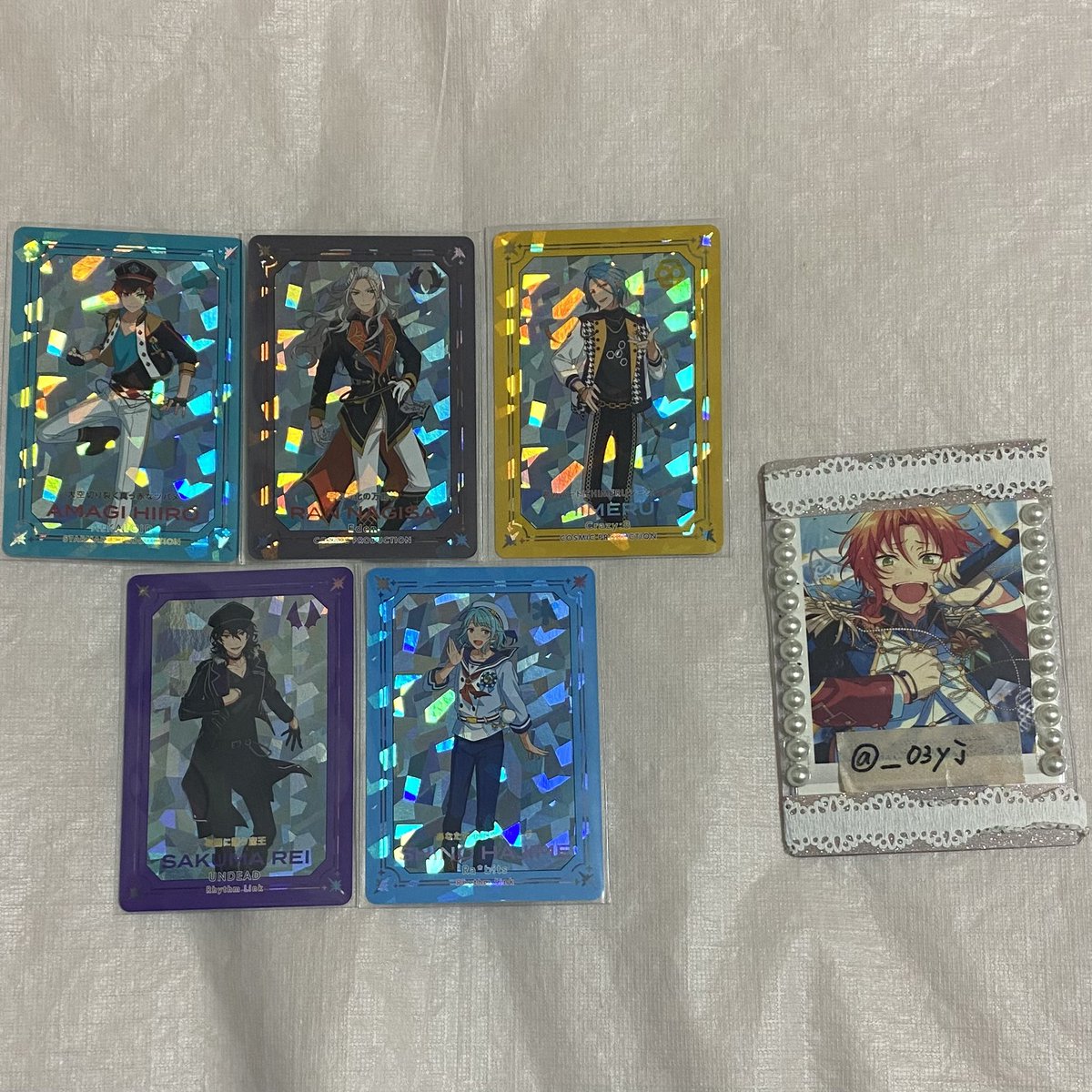 ___03yj's tweet photo. 【交換】あんさんぶるスターズ  あんスタ    アニメイト フェア 特典 ギラギラドリームカード

譲：一彩、凪砂、HiMERU、零、創

求：泉1 ≫≫≫みか1

◎郵送交換希望
◎希望数決まり次第、一旦〆ます

検索からも気軽にお声掛けください🙇🏻‍♀️ https://t.co/FsT4huIeIX