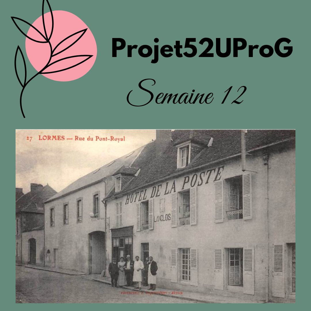 #projet52uprog - semaine 12: carte postale d'un #commerce avec un nom de famille
Voici celle d'un #hôtel situé à #Lormes (#nièvre, #bourgogne). L'occasion d'une jolie enquête généalogique!

#généalogie #CartePostaleAncienne #propriétaires #histoirefonciere #nievrepatrimoine