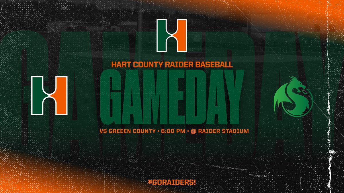 🚨Game Day🚨                                                     Raider host district foe Green County first pitch set for 5:00 pm. #FillTheStands