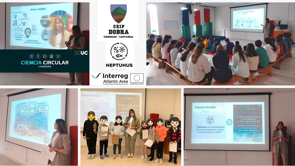 sancebs's tweet photo. 🚢Last 16th the @NeptunusProject (@AtlanticArea) made its last landing in the schools of Cantabria (🙌by now) with @UCDivulga  #CircularScience programme
👪The PS students of CEIP Dobra addressed the 'Sustainability of the fishing sector. From the boat to the plate'
🐟Nice trip! https://t.co/97Y6iZfgls